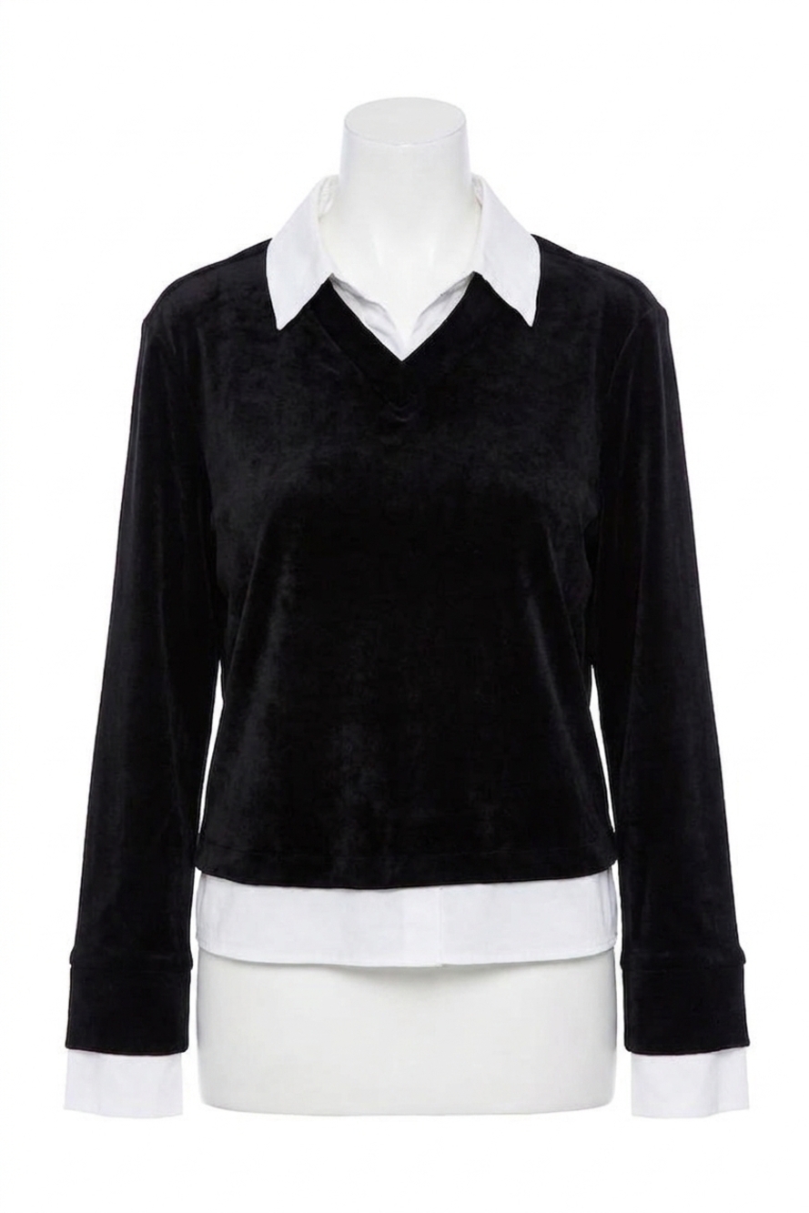 NEW DREW biana twofer sweatshirt in evergreen